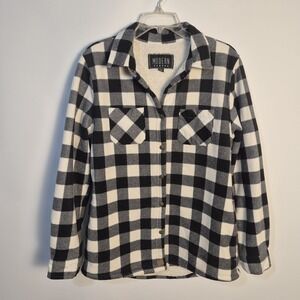 Modern Canvas W Large Sherpa  Lined Front/Side Pockets Snap Front